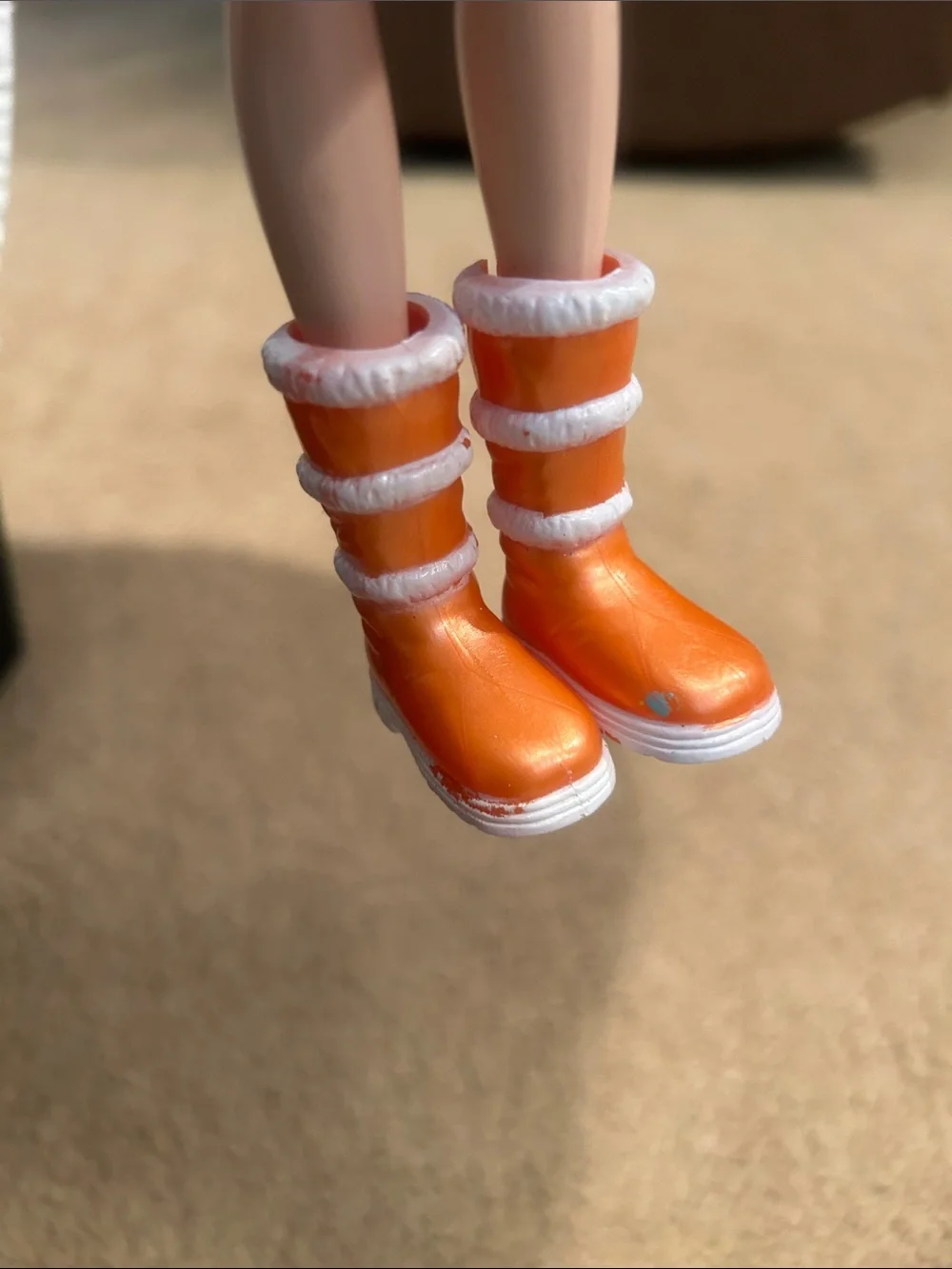 Bundle of Barbie Pink Snow Boots & Red Heels and My Scene Orange Snow Boots